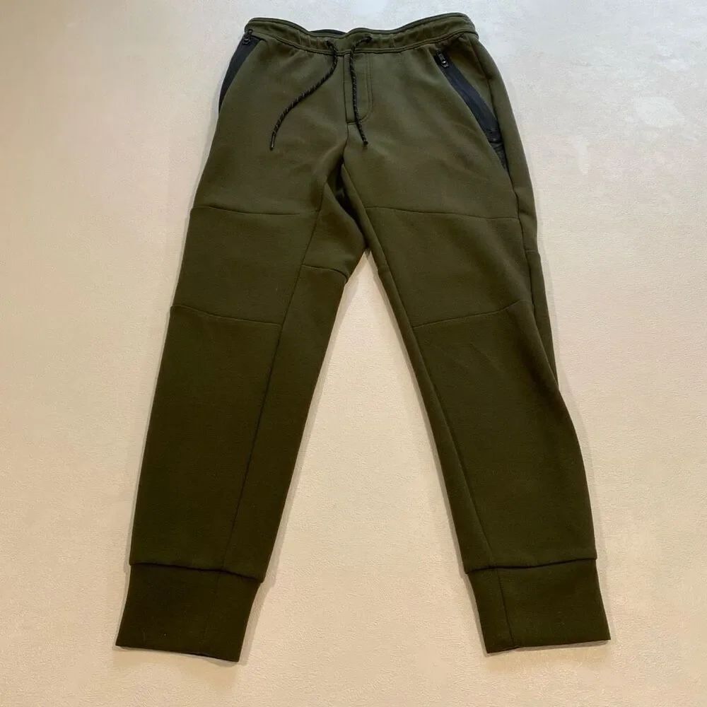 American Eagle Olive Green Jogger Sweatpants Size Small Zip Pocket Athleisure